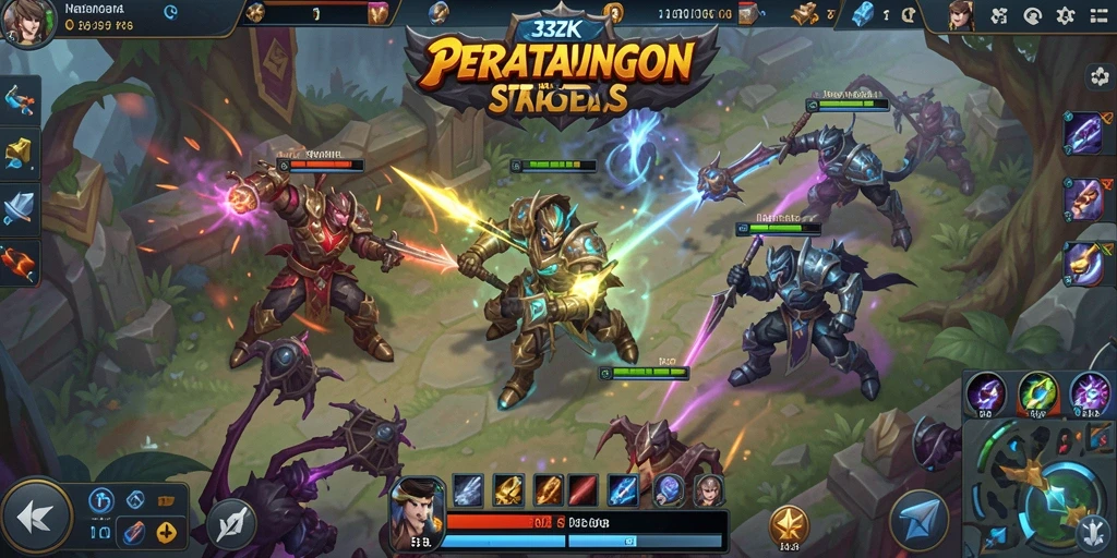 Tampilan seru dari gameplay MOBA di 33ZK.
