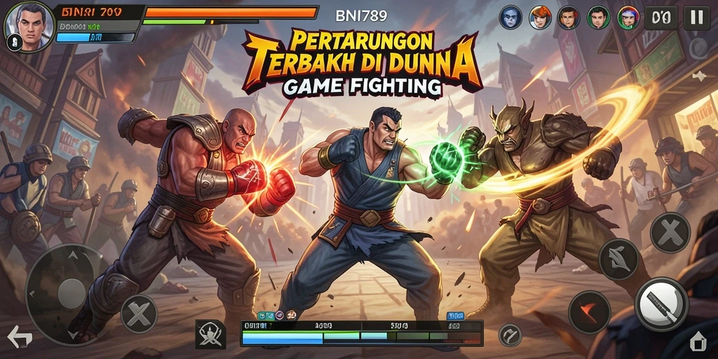 Screenshot BNI789 menampilkan aksi pertarungan sengit antar karakter.
