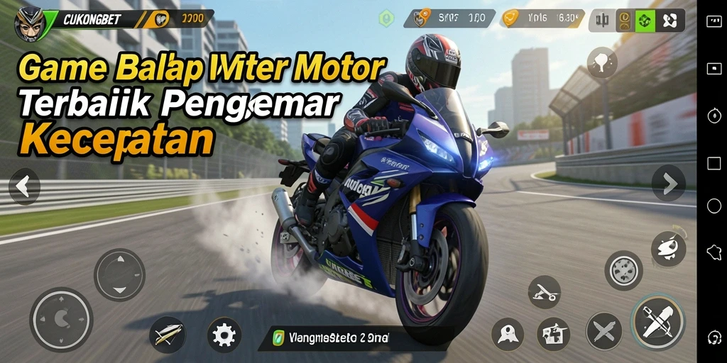 Screenshot gameplay CUKONGBET menampilkan balapan motor mendebarkan.