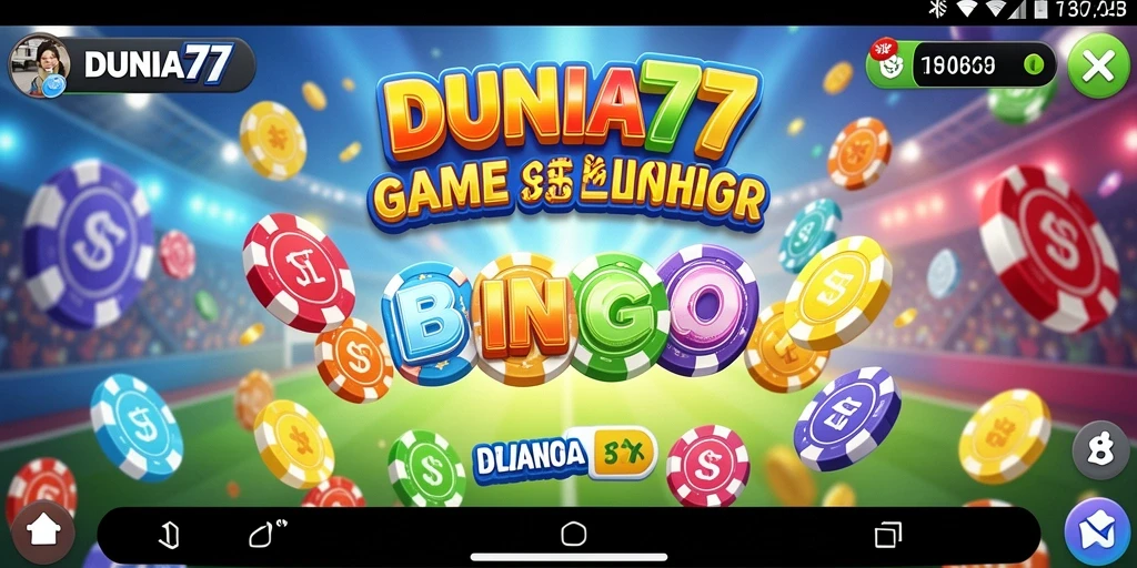 Screenshot gameplay DUNIA77 menampilkan aksi Bingo yang seru.