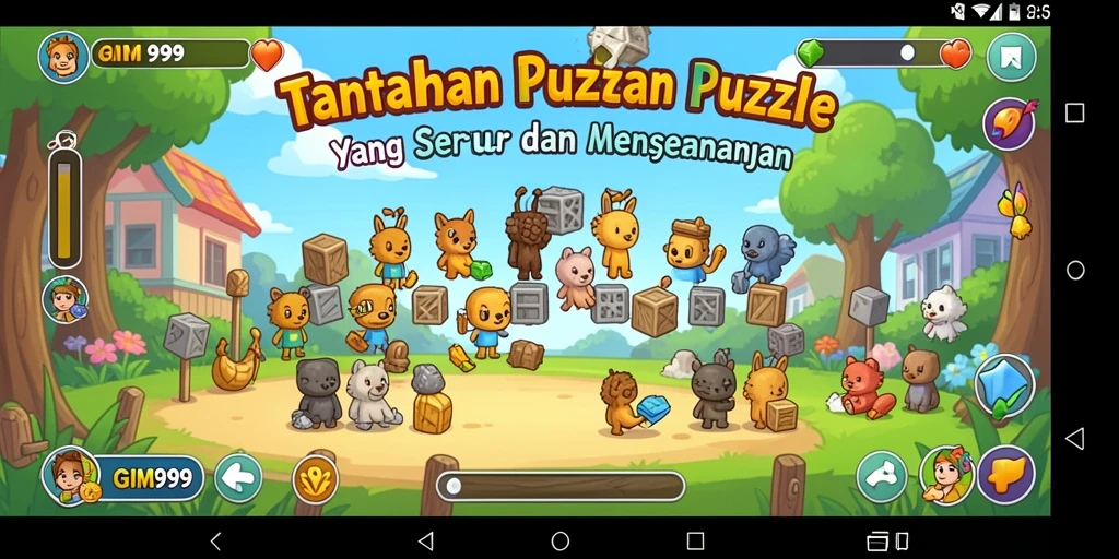 Screenshot gameplay GIM999 menunjukkan tantangan Puzzle yang mengasyikkan.