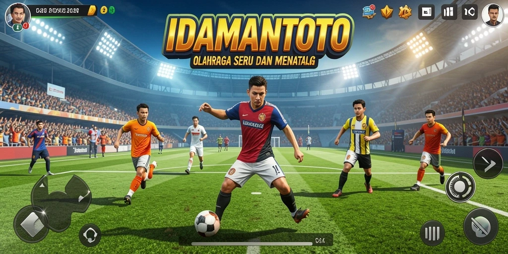 Screenshot IDAMANTOTO menampilkan aksi seru di lapangan olahraga.