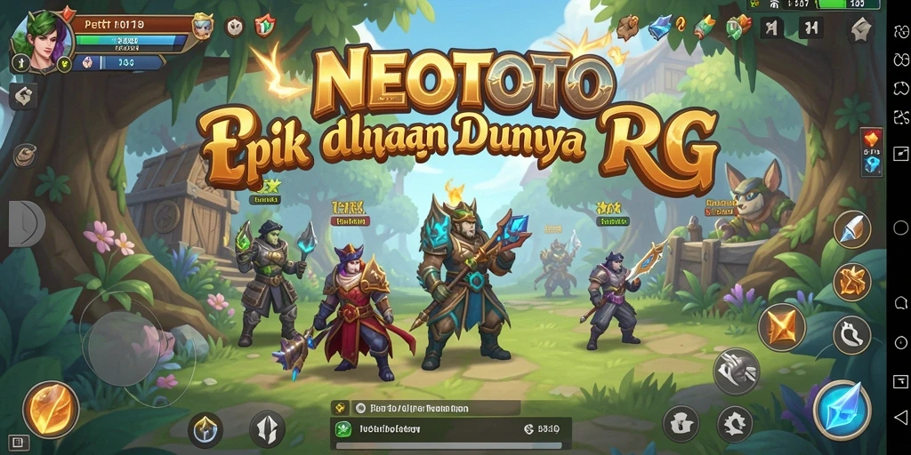 Tangkapan layar gameplay NEOTOTO menampilkan aksi seru dalam pertarungan RPG.