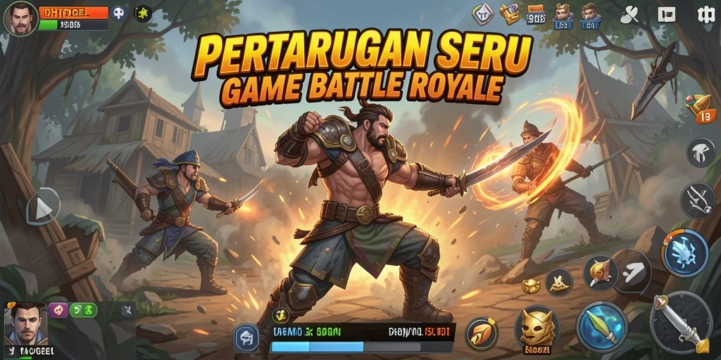 Capture of intense gameplay in OHTOGEL Battle Royale.