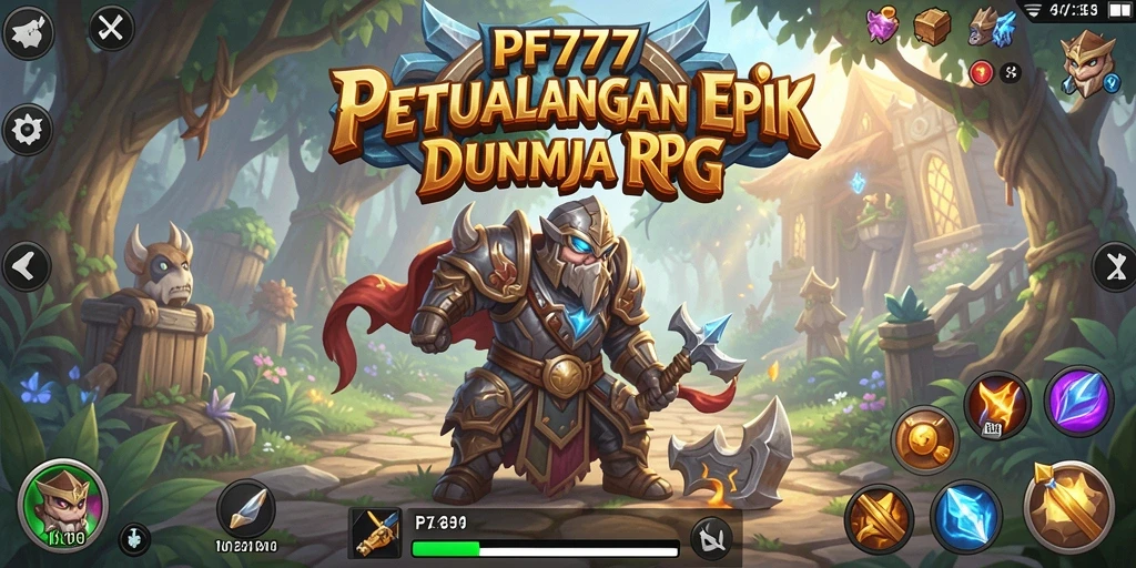 Tampilan gameplay epik dari PF777 di dunia RPG.