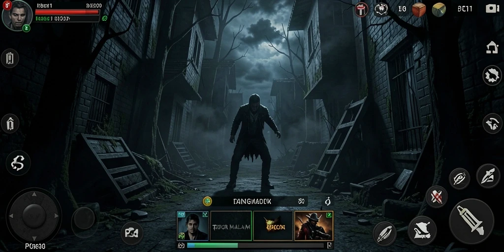 Screenshot menampilkan momen ketegangan dalam gameplay Horror.